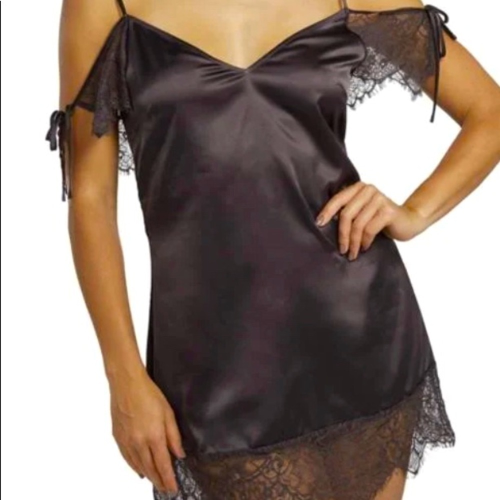 WOLF & WHISTLE Black Adrienne Lace Trim SIZE 8
